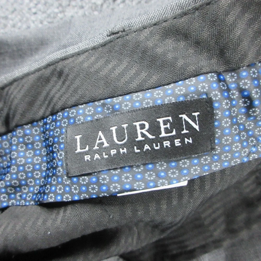 Lauren Ralph Lauren Pants Mens 46x28 Gray Wool Stretch Dress Flat Front Formal